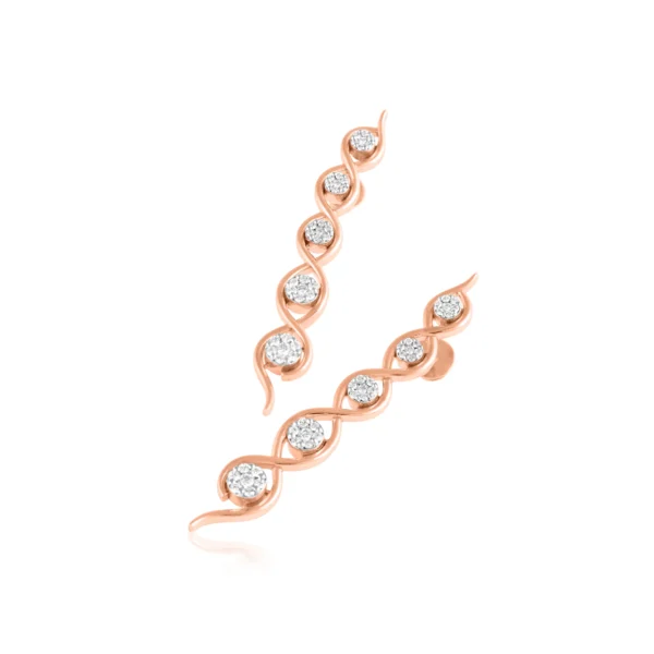 Women Diamond & Gold 0.6 CT – 9.29 GM Earrings - Image 2
