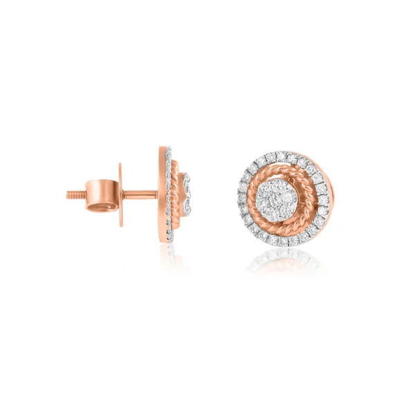 Women Diamond & Gold 0.69 CT – 3.69 GM Earrings - Image 3