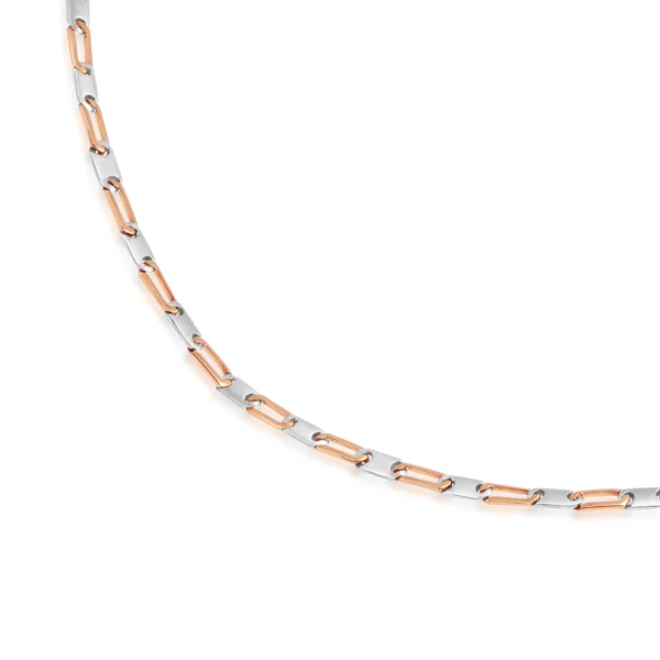 Platinum And Rose Gold Fusion Chain 29.03 GM – For Men - Image 3