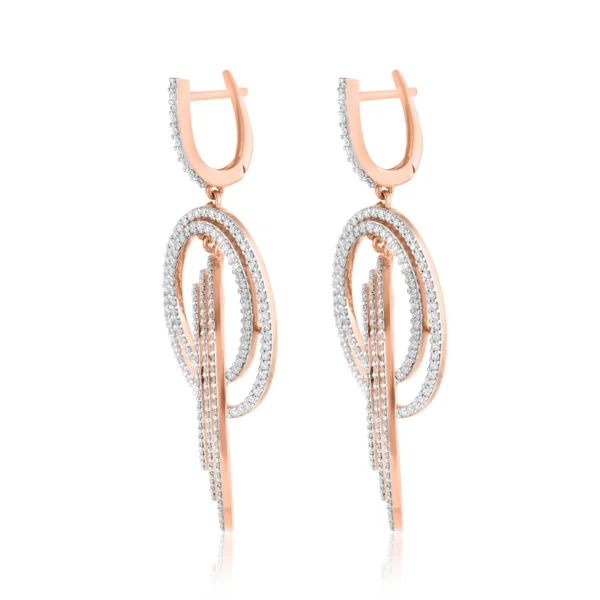 Women Diamond & Gold 2.49 CT – 13.51 GM Earrings - Image 3