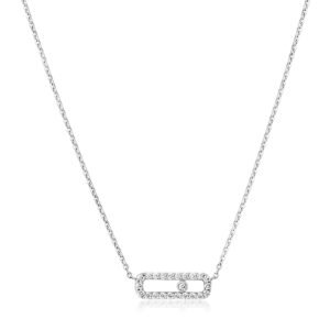 PLATINUM 7.26GM & 0.37 CT CHAIN PENDANT
