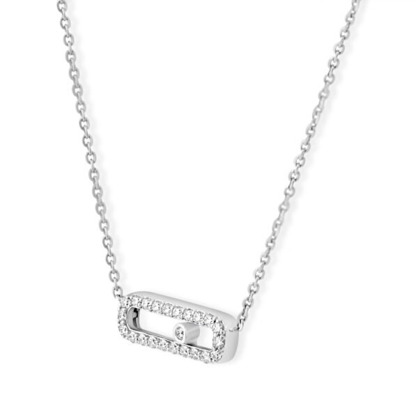 PLATINUM 7.26GM & 0.37 CT CHAIN PENDANT - Image 2