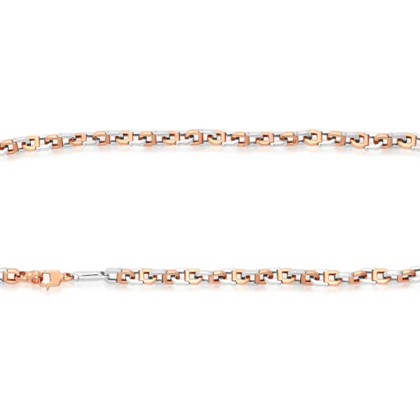 Platinum And Rose Gold Fusion Chain 43.45 GM – For Men - Image 2
