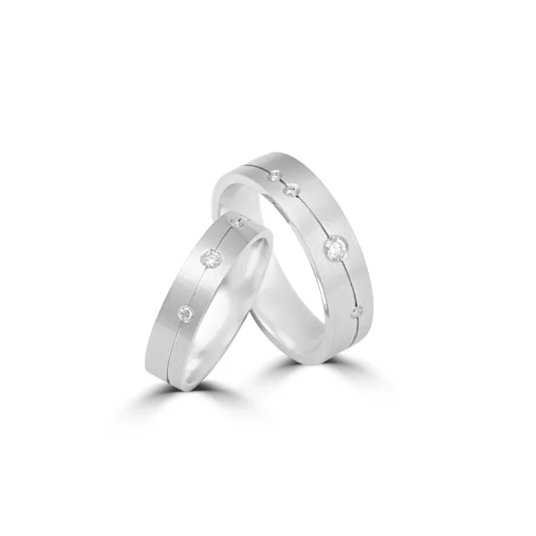 Platinum Diamond Embedded Couple Bands – For Men 10.18 GM & For Women 5.91 GM - Image 3