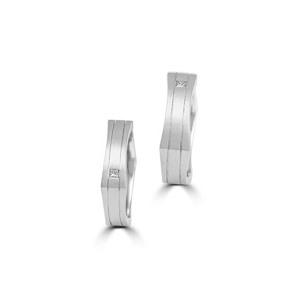 Platinum Diamond Embedded Couple Bands – For Men 10.84 GM & For Women 7.23 GM - Image 3