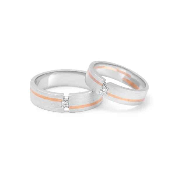 Platinum & Gold Fusion Couple Bands – For Men 10.87 GM & For Women 7.23 GM
