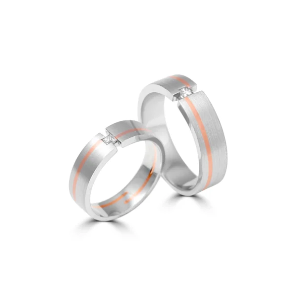 Platinum & Gold Fusion Couple Bands – For Men 10.87 GM & For Women 7.23 GM - Image 2