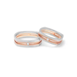 Platinum & Gold Fusion Couple Bands – For Men 8.84 GM & For Women 7.23 GM