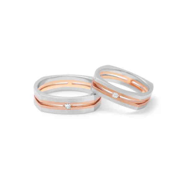 Platinum & Gold Fusion Couple Bands – For Men 8.84 GM & For Women 7.23 GM