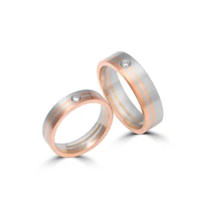 Platinum & Gold Fusion Couple Bands – For Men 10.35 GM & For Women 6.45 GM