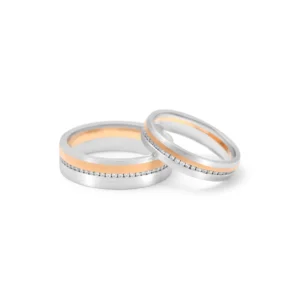 Gold & Platinum Fusion Couple Bands – For Men 9.53 GM & For Women 5.4 GM