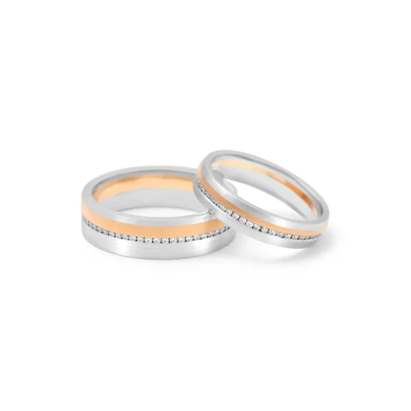 Gold & Platinum Fusion Couple Bands – For Men 9.53 GM & For Women 5.4 GM