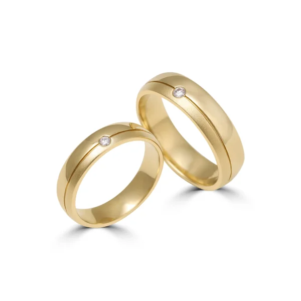 Gold & Diamond Couple Bands – For Men 6.82 GM & For Women 4.54 GM - Image 3