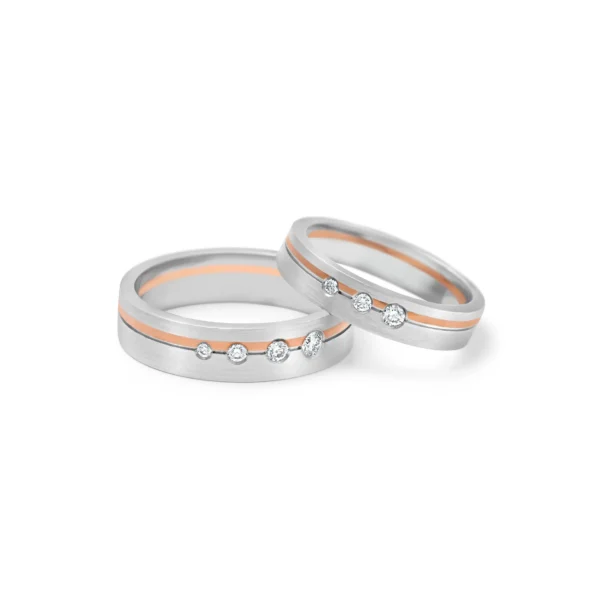 Platinum and Rose Gold fusion Couple Bands – For Men 10.12 GM & For Women 6.88 GM