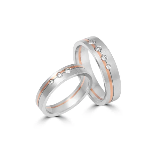 Platinum and Rose Gold fusion Couple Bands – For Men 10.12 GM & For Women 6.88 GM - Image 3