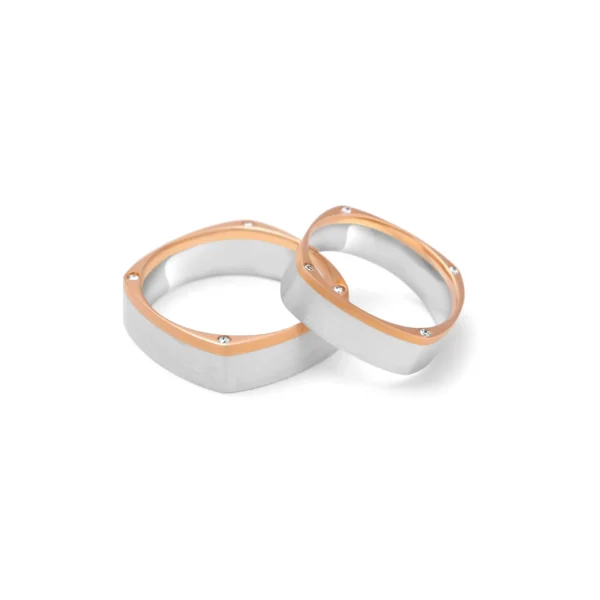 Platinum & Gold Fusion Couple Bands – For Men 8.58 GM & For Women 5.92 GM