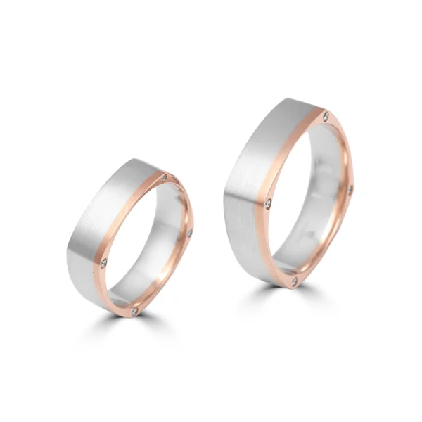 Platinum & Gold Fusion Couple Bands – For Men 8.58 GM & For Women 5.92 GM - Image 3