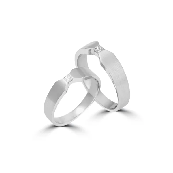 Platinum Diamond Embedded Couple Bands – For Men 6.88 GM & For Women 5 GM - Image 2