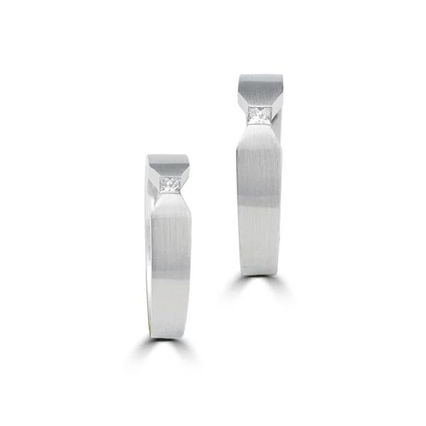 Platinum Diamond Embedded Couple Bands – For Men 6.88 GM & For Women 5 GM - Image 3