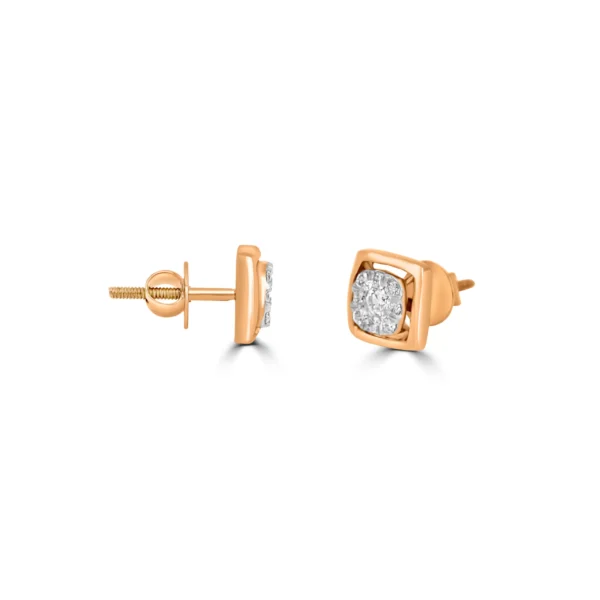 Gold & Dimond Earrings 0.36 CT – 2.8 GM - Image 3